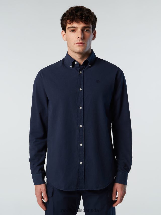 Men North Sails Navy blue GABARDINE SHIRT Clothing 0028HP207
