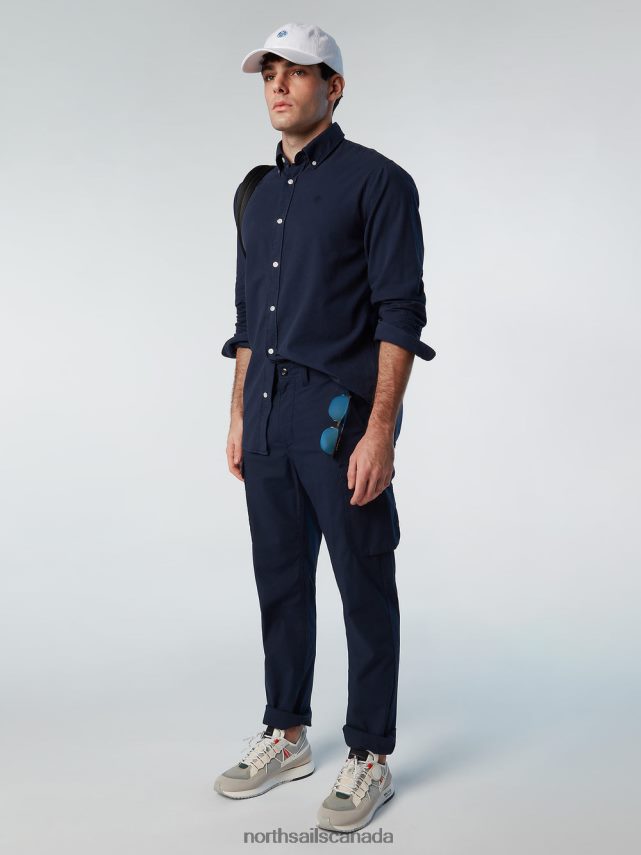 Men North Sails Navy blue GABARDINE SHIRT Clothing 0028HP207
