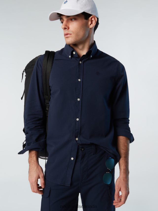 Men North Sails Navy blue GABARDINE SHIRT Clothing 0028HP207