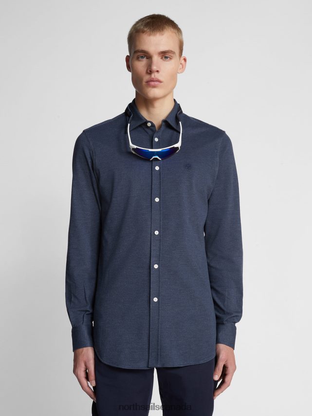 Men North Sails Navy blue PIQUE SHIRT Clothing 0028HP1186