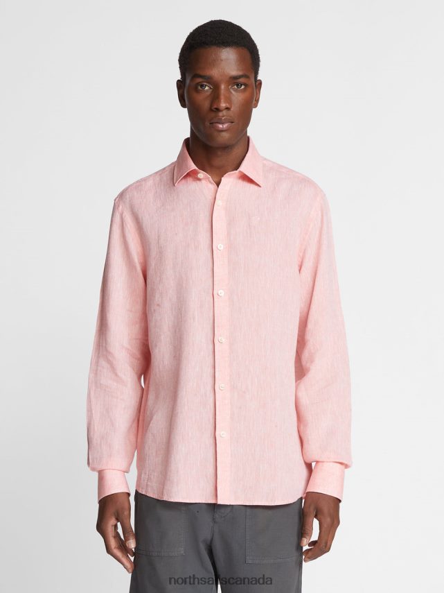 Men North Sails Red LINEN SHIRT Clothing 0028HP1178