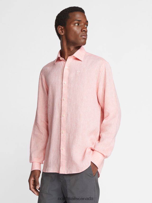 Men North Sails Red LINEN SHIRT Clothing 0028HP1178