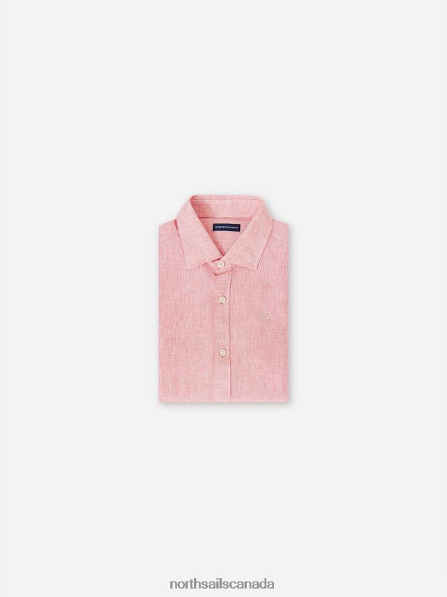 Men North Sails Red LINEN SHIRT Clothing 0028HP1178