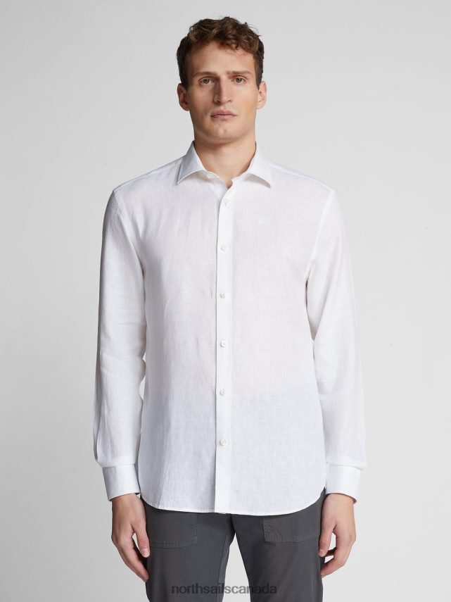 Men North Sails White LINEN SHIRT Clothing 0028HP1177