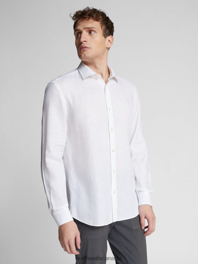Men North Sails White LINEN SHIRT Clothing 0028HP1177