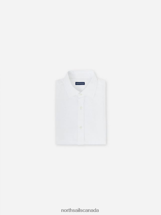 Men North Sails White LINEN SHIRT Clothing 0028HP1177
