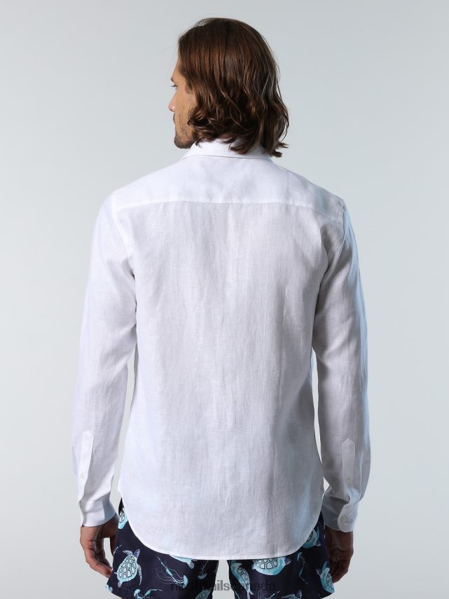Men North Sails White LINEN SHIRT Clothing 0028HP221
