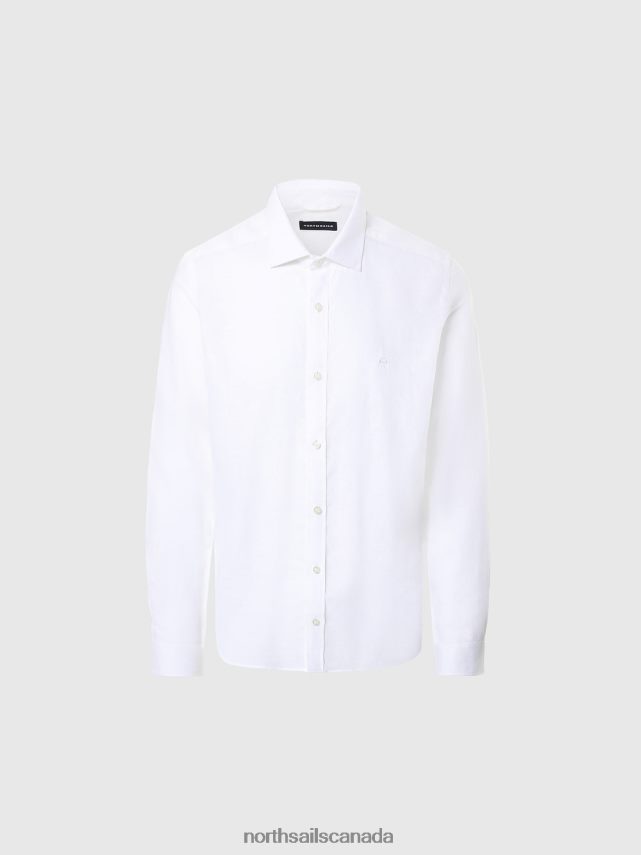 Men North Sails White LINEN SHIRT Clothing 0028HP221