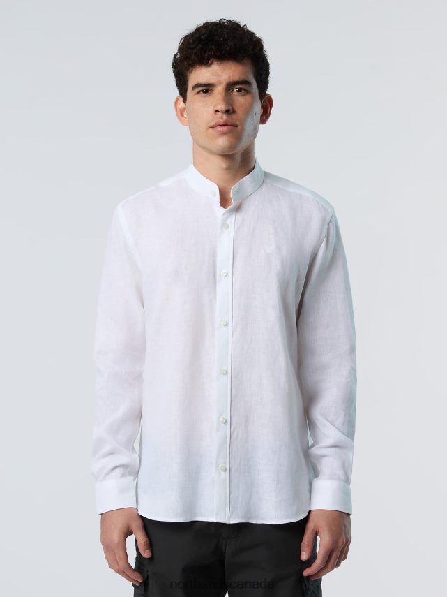 Men North Sails White MANDARIN COLLAR SHIRT Clothing 0028HP237
