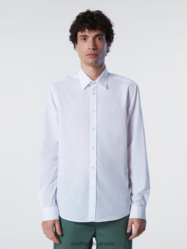 Men North Sails White POPLIN SHIRT Clothing 0028HP204