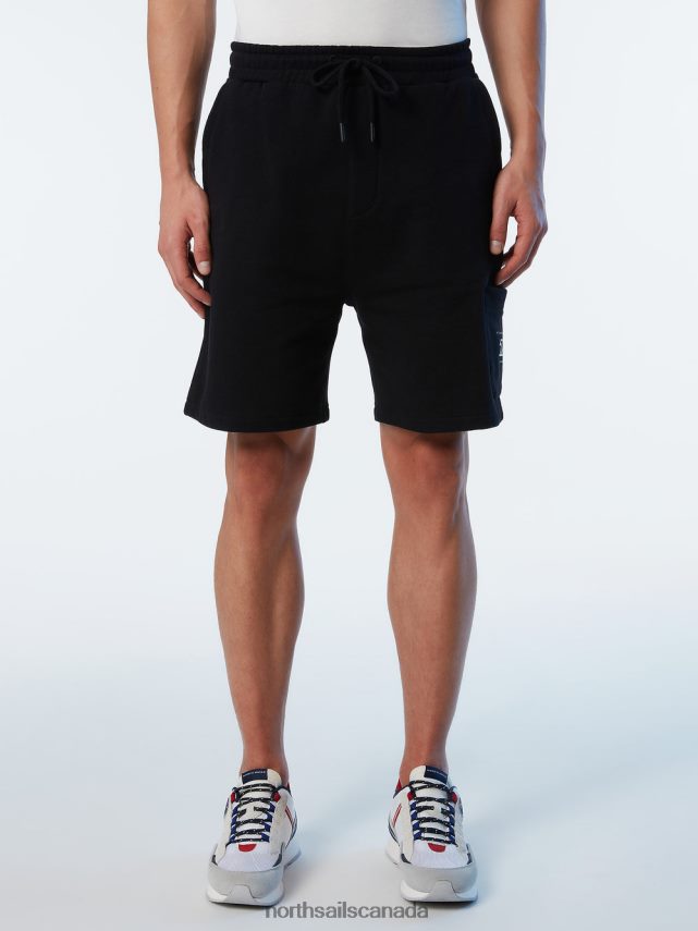 Men North Sails Black SHORT SWEATPANTS Clothing 0028HP348