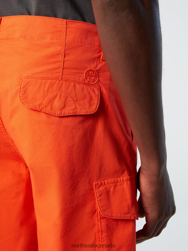 Men North Sails Bright orange ECO-POPLIN CARGO SHORTS Clothing 0028HP331