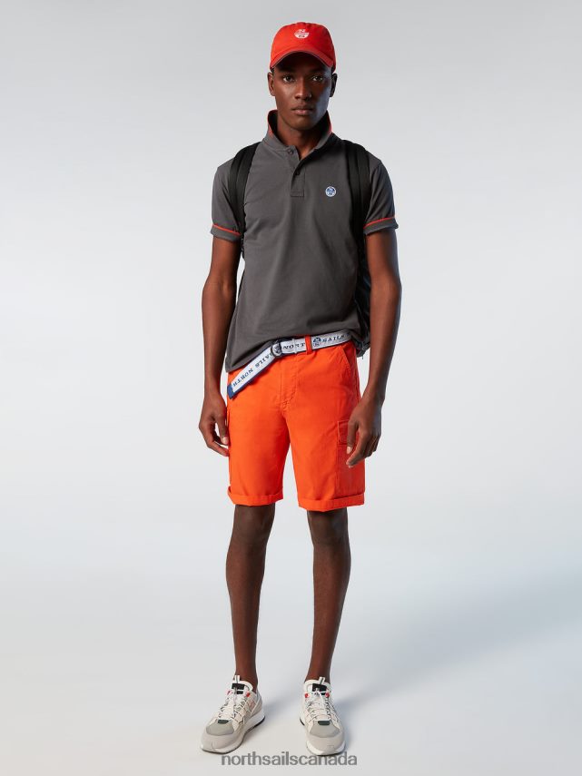 Men North Sails Bright orange ECO-POPLIN CARGO SHORTS Clothing 0028HP331