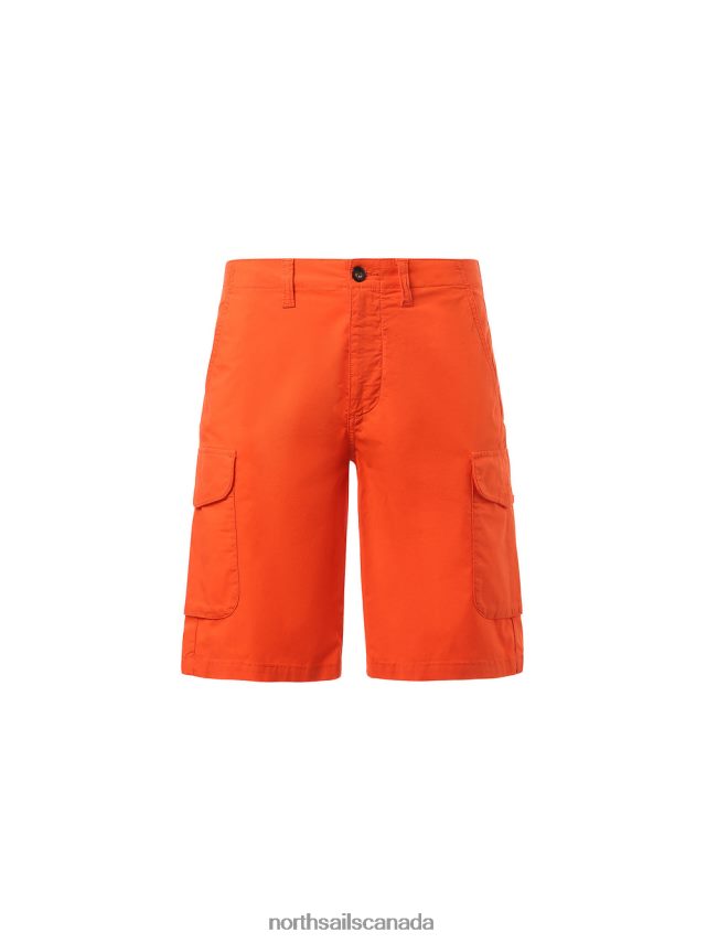 Men North Sails Bright orange ECO-POPLIN CARGO SHORTS Clothing 0028HP331