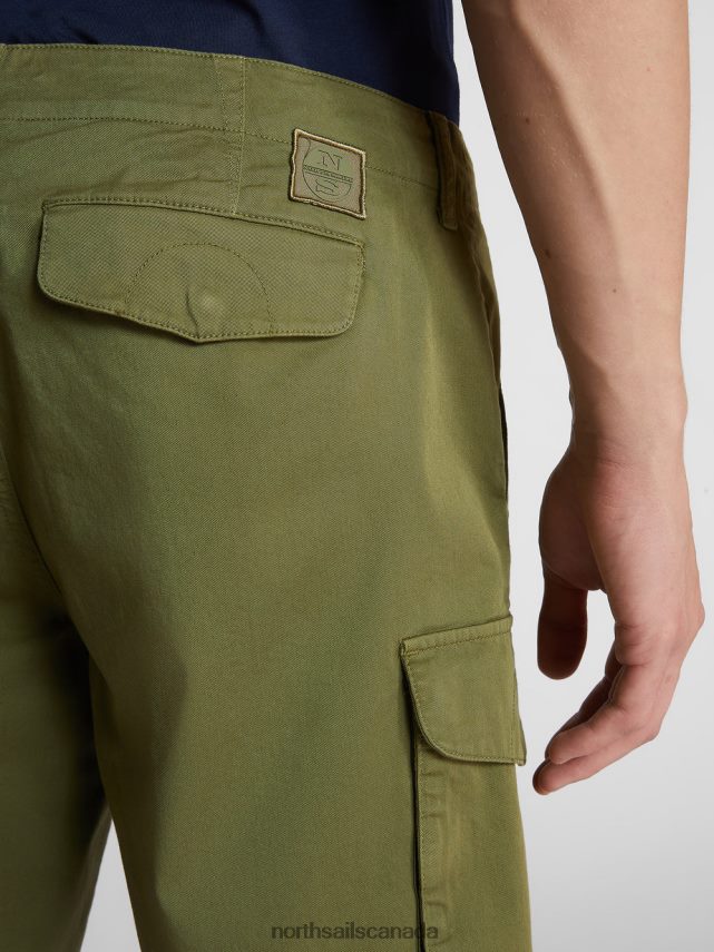 Men North Sails Olive green GABARDINE CARGO SHORTS RANGER 1937 Clothing 0028HP1084