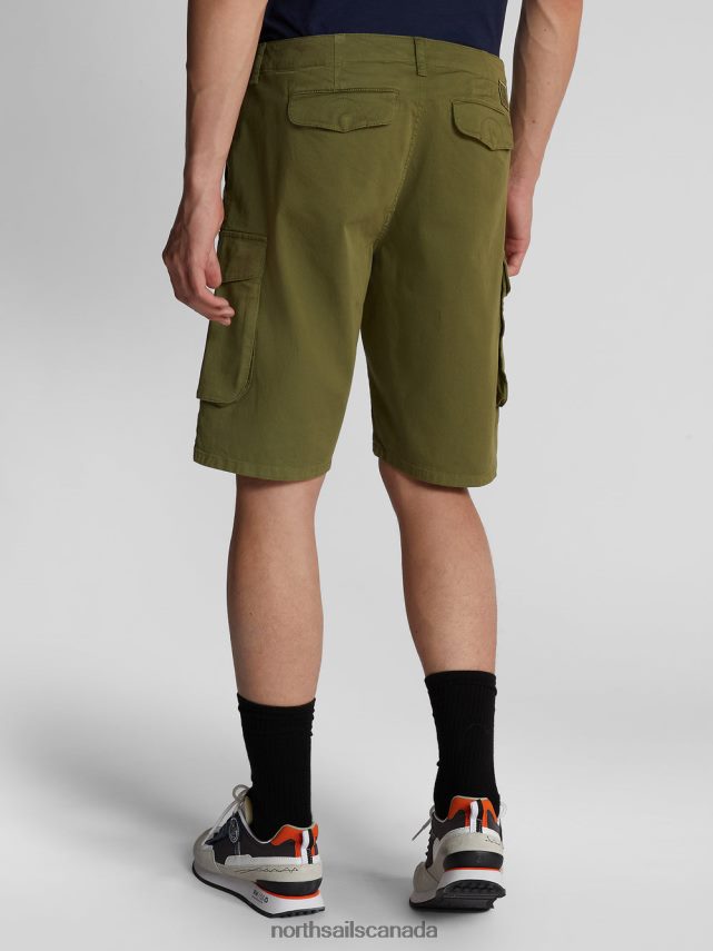 Men North Sails Olive green GABARDINE CARGO SHORTS RANGER 1937 Clothing 0028HP1084