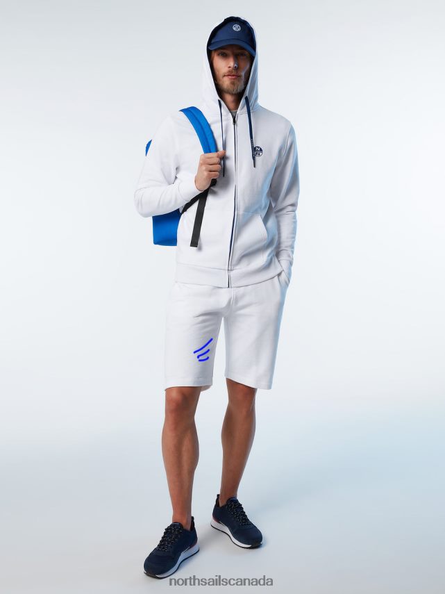 Men North Sails White SWEAT SHORTS WITH LOGO POCKET Clothing 0028HP357