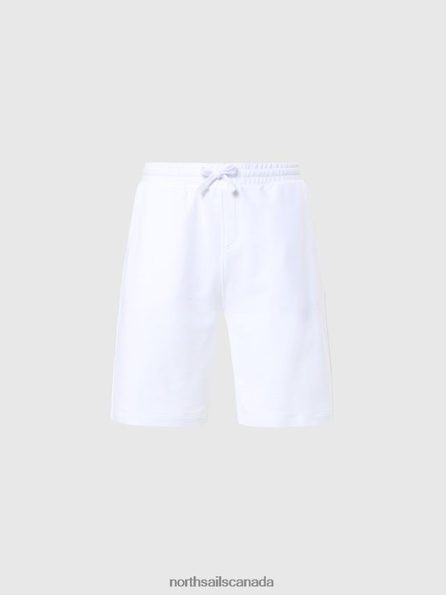 Men North Sails White SWEAT SHORTS WITH LOGO POCKET Clothing 0028HP357