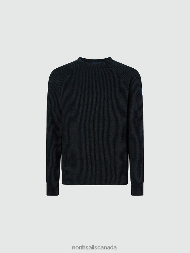 Men North Sails Asphalt melange FISHERMAN'S RIB JUMPER Clothing 0028HP981
