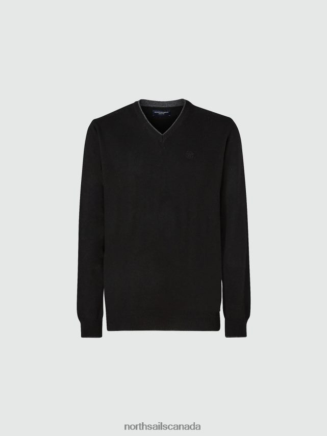 Men North Sails Black JUMPER WITH V-NECK Clothing 0028HP811