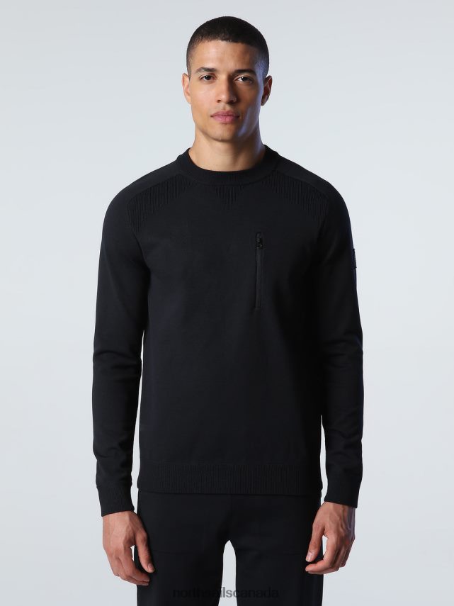 Men North Sails Black RECYCLED POLYESTER JUMPER Clothing 0028HP764