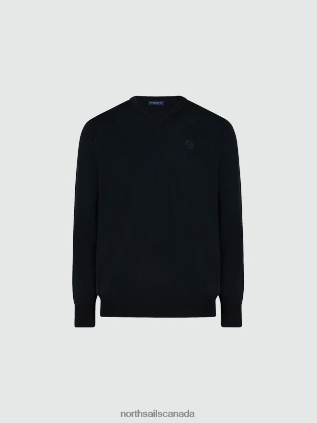 Men North Sails Black V-NECK JUMPER Clothing 0028HP781