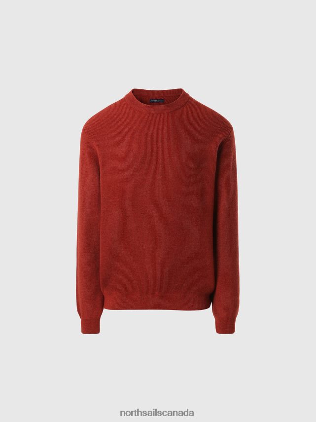 Men North Sails Brick red CREW-NECK JUMPER NEW Clothing 0028HP676