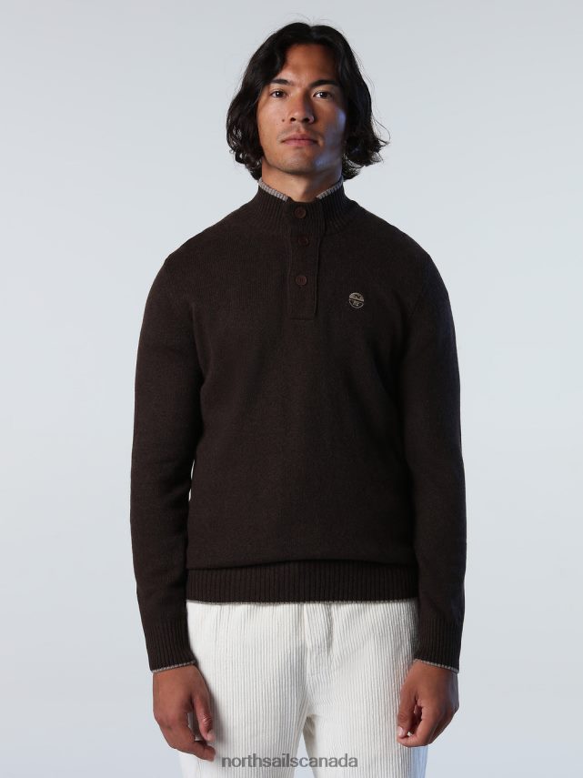 Men North Sails Cocoa JUMPER WITH BUTTONS Clothing 0028HP726