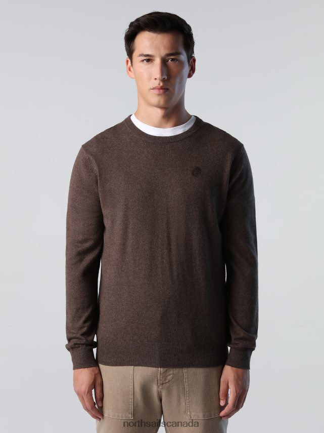 Men North Sails Cocoa melange CREW-NECK JUMPER Clothing 0028HP904