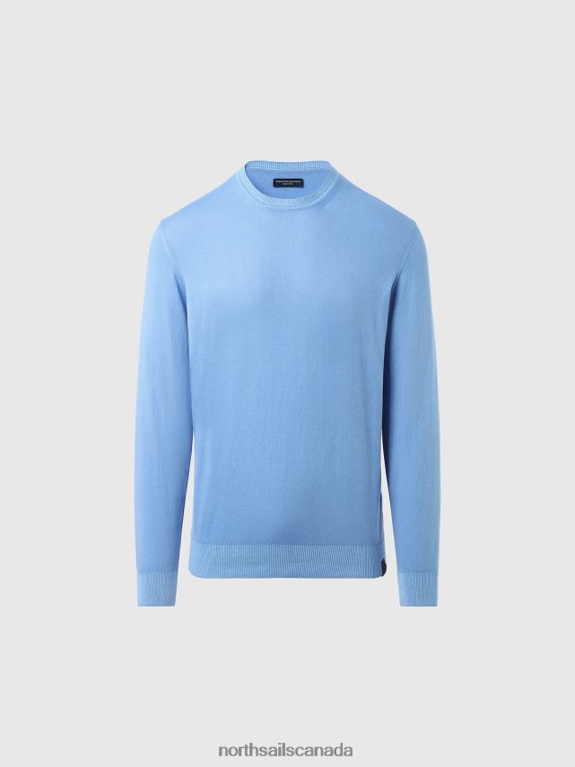 Men North Sails Cornflower blue CREW-NECK JUMPER NEW Clothing 0028HP256