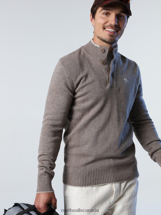 Men North Sails Fossil melange JUMPER WITH BUTTONS Clothing 0028HP725