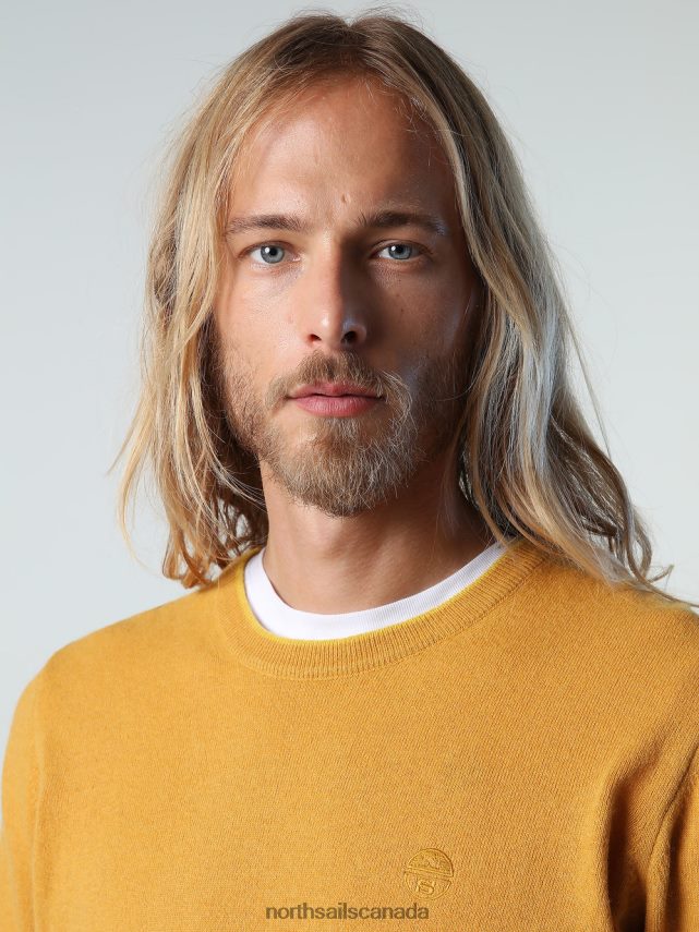 Men North Sails Golden yellow ECO CASHMERE JUMPER Clothing 0028HP889