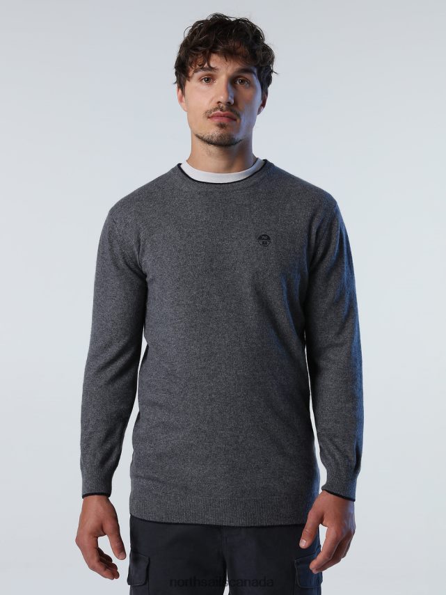 Men North Sails Medium grey melange ECO CASHMERE JUMPER Clothing 0028HP892