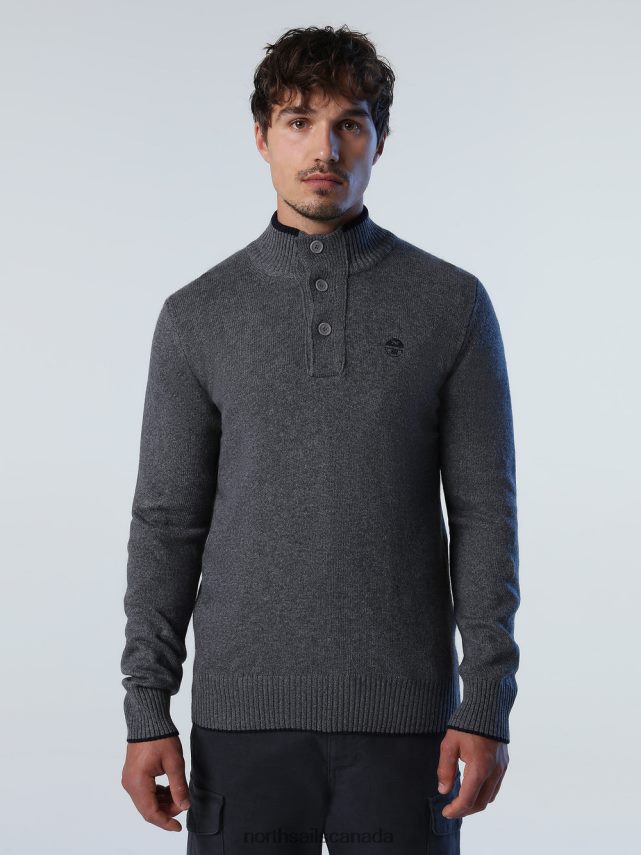 Men North Sails Medium grey melange JUMPER WITH BUTTONS Clothing 0028HP729