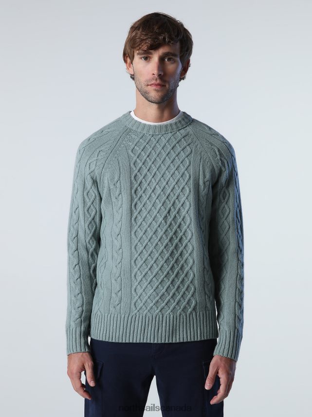 Men North Sails Mineral blue CABLE-KNIT JUMPER Clothing 0028HP768