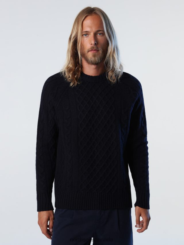 Men North Sails Navy blue CABLE-KNIT JUMPER Clothing 0028HP769