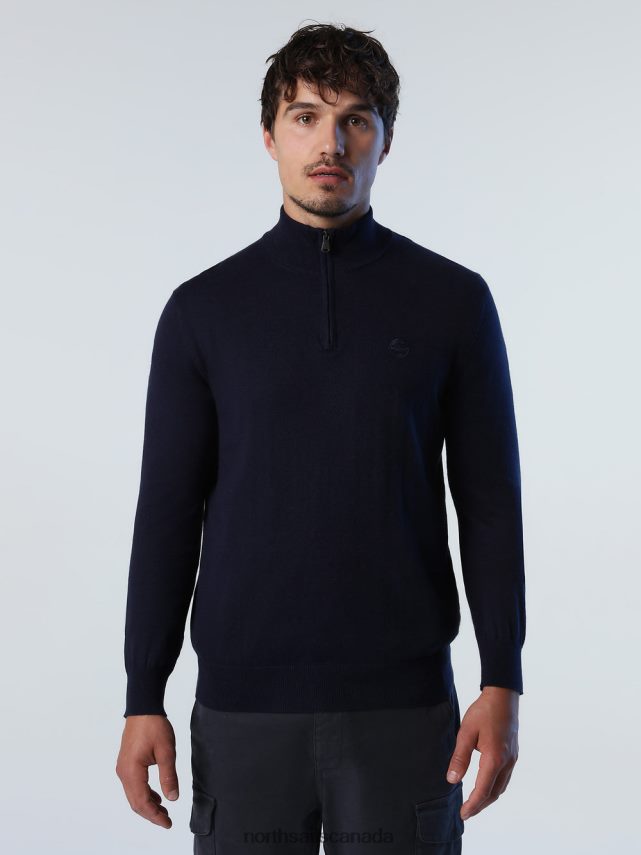 Men North Sails Navy blue HALF-ZIP JUMPER Clothing 0028HP731