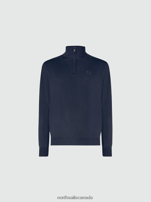 Men North Sails Navy blue HALF-ZIP JUMPER Clothing 0028HP731
