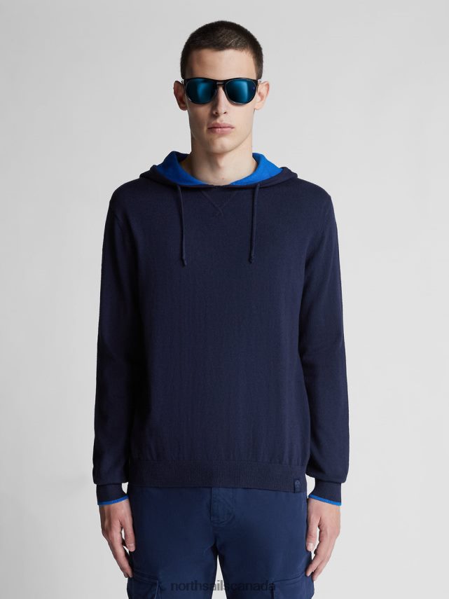 Men North Sails Navy blue HOODED JUMPER Clothing 0028HP1341