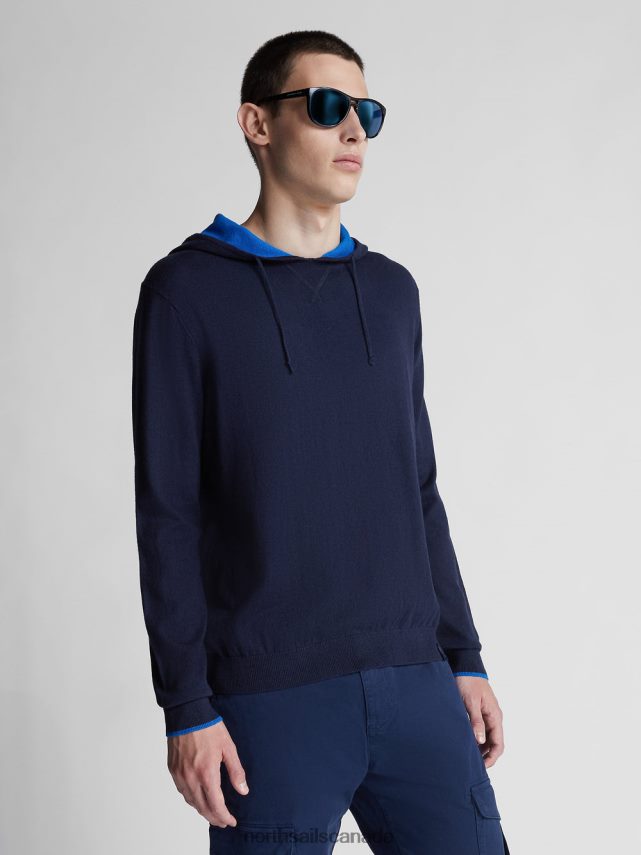 Men North Sails Navy blue HOODED JUMPER Clothing 0028HP1341