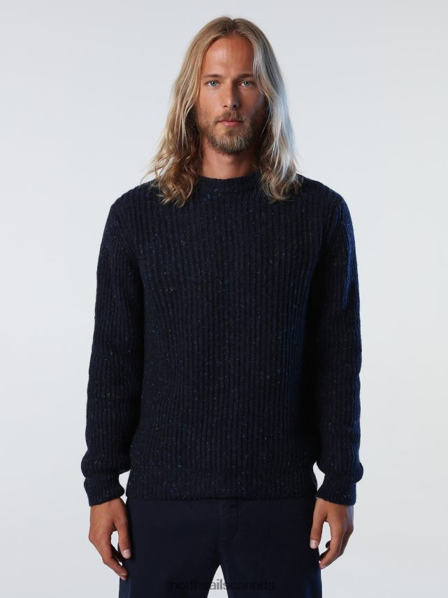 Men North Sails Navy blue RIBBED JUMPER Clothing 0028HP986