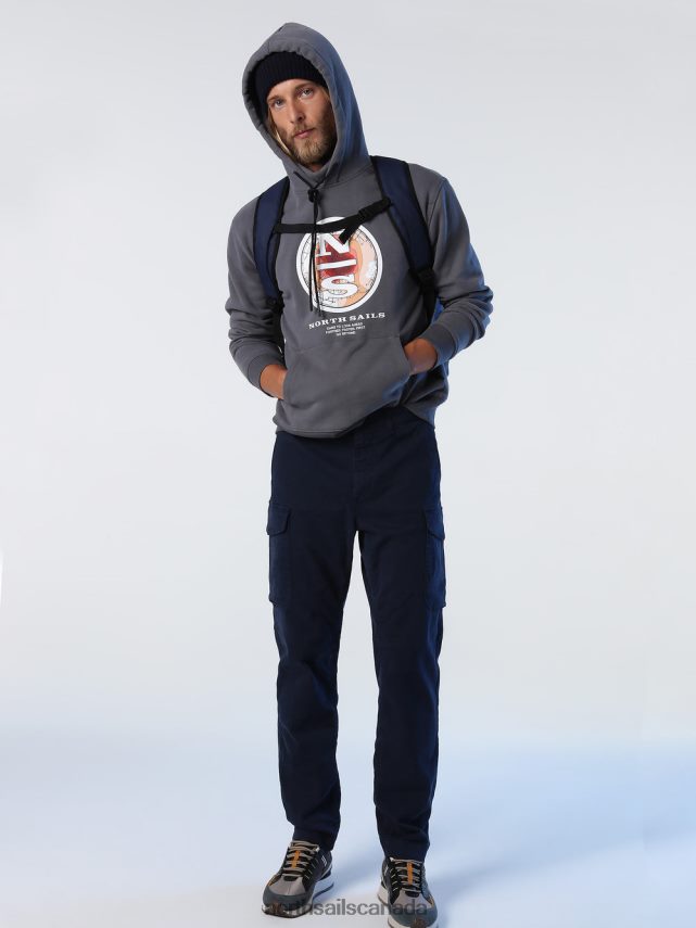 Men North Sails Asphalt PRINTED HOODIE Clothing 0028HP1016