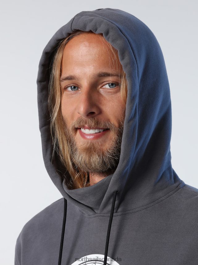 Men North Sails Asphalt PRINTED HOODIE Clothing 0028HP1016