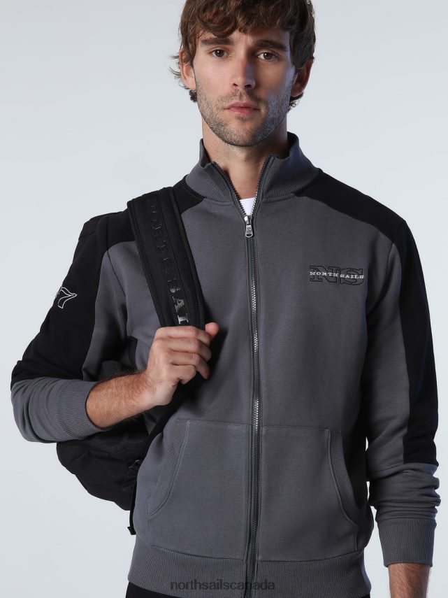 Men North Sails Asphalt SWEATSHIRT WITH CONTRAST BANDS Clothing 0028HP783