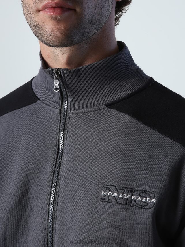 Men North Sails Asphalt SWEATSHIRT WITH CONTRAST BANDS Clothing 0028HP783