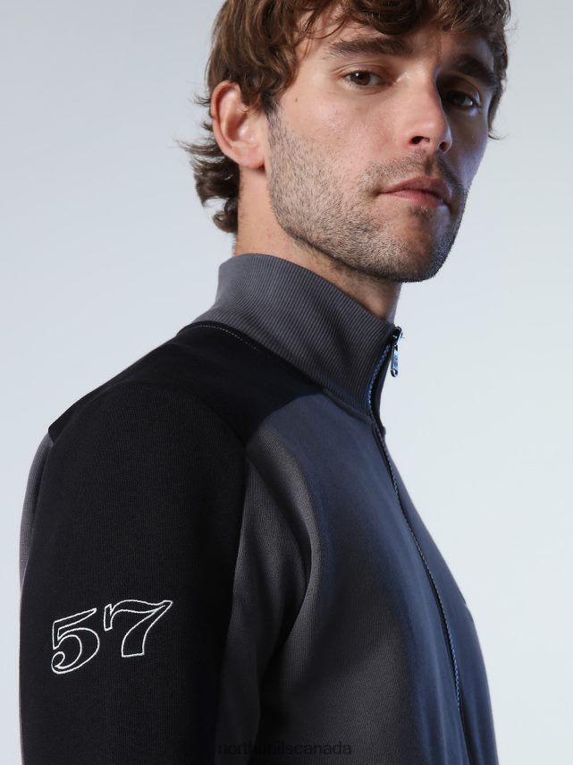 Men North Sails Asphalt SWEATSHIRT WITH CONTRAST BANDS Clothing 0028HP783