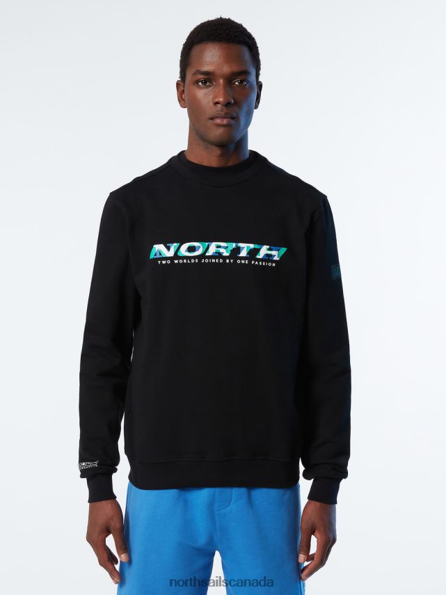 Men North Sails Black CREWNECK SWEATSHIRT Clothing 0028HP259