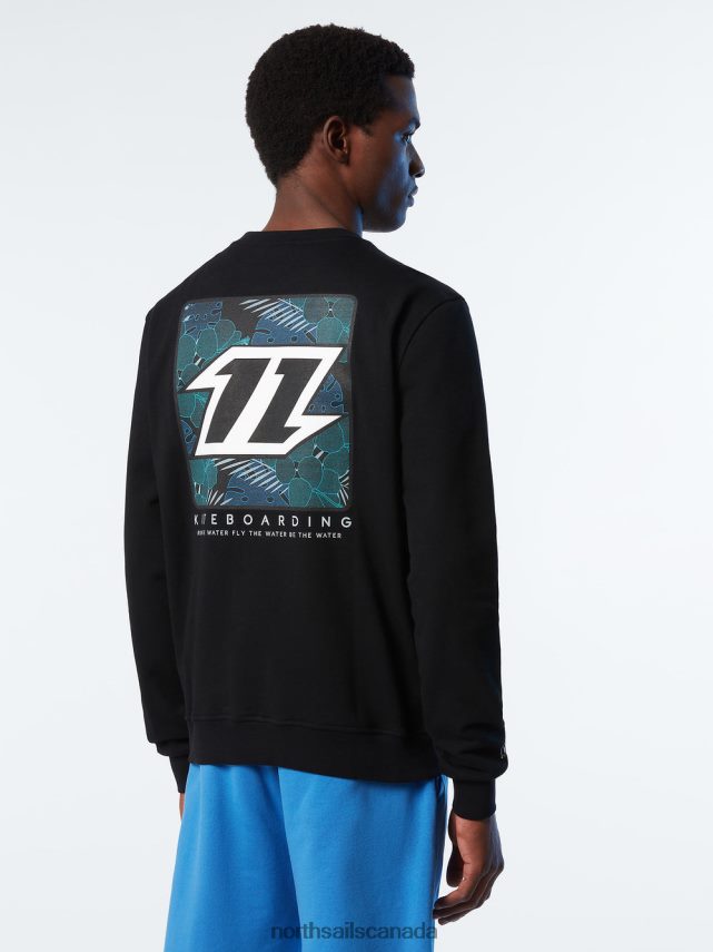 Men North Sails Black CREWNECK SWEATSHIRT Clothing 0028HP259