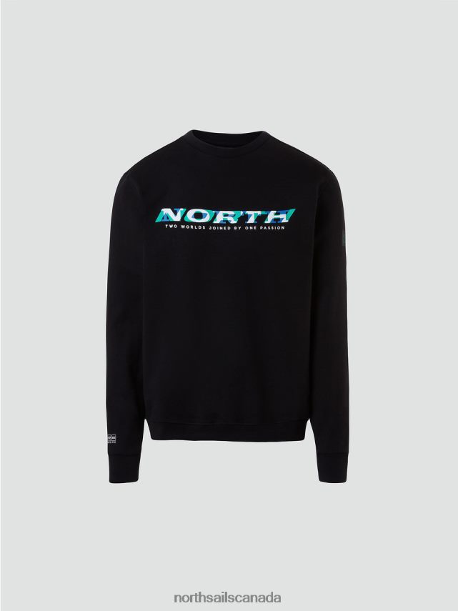 Men North Sails Black CREWNECK SWEATSHIRT Clothing 0028HP259