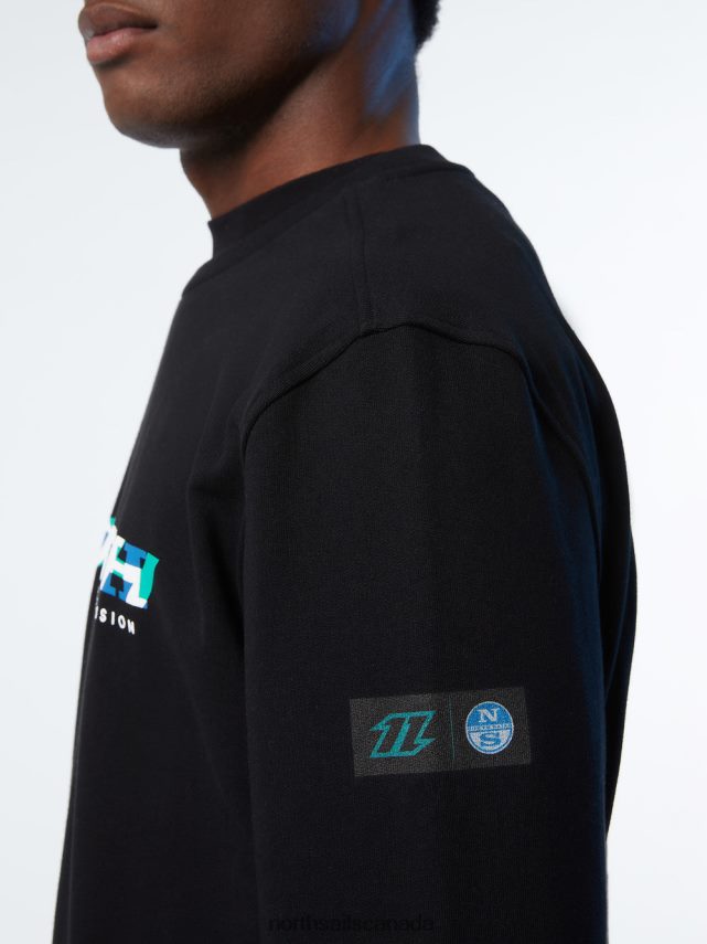 Men North Sails Black CREWNECK SWEATSHIRT Clothing 0028HP259